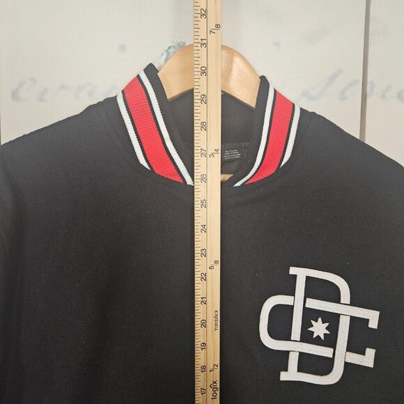 DC Rob Dyrdek Varsity Jacket Mens Size XL Black Red - Picture 7 of 8